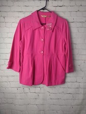 New Motto 3/4 Sleeve Button Down Knit Jacket S Pink Blazer