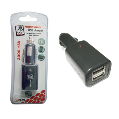 2GO High Power USB Kfz-Lader  Handy Smartphone Ladegerät KFZ USB Adapter