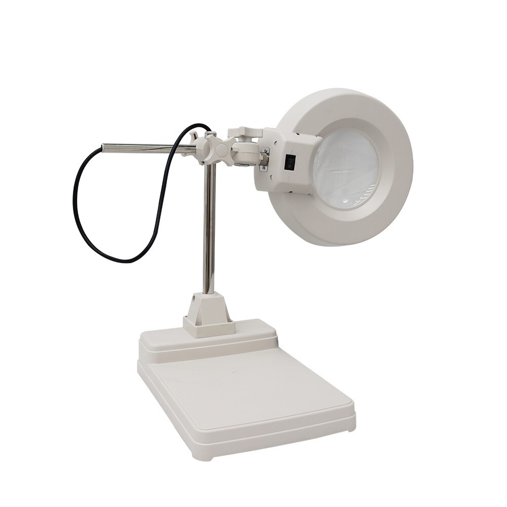 15 Time Benchtop LED Magnifier Cross Holder Magnifying White Glass Lens ...