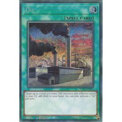 oil yugioh card BLTR-EN026 Oil : Secret Rare : 1st Edition YuGiOh Trading Card Game