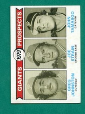 1979 TOPPS BASEBALL #726 GIANTS PROSPECTS GREG JOHNSTON JOE STRAIN JOHN TAMARGO