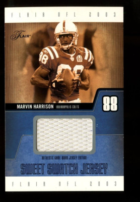 2003 Flair - Sweet Swatch - Jumbo Patches #SSPE-MH - Marvin Harrison /520 HOF