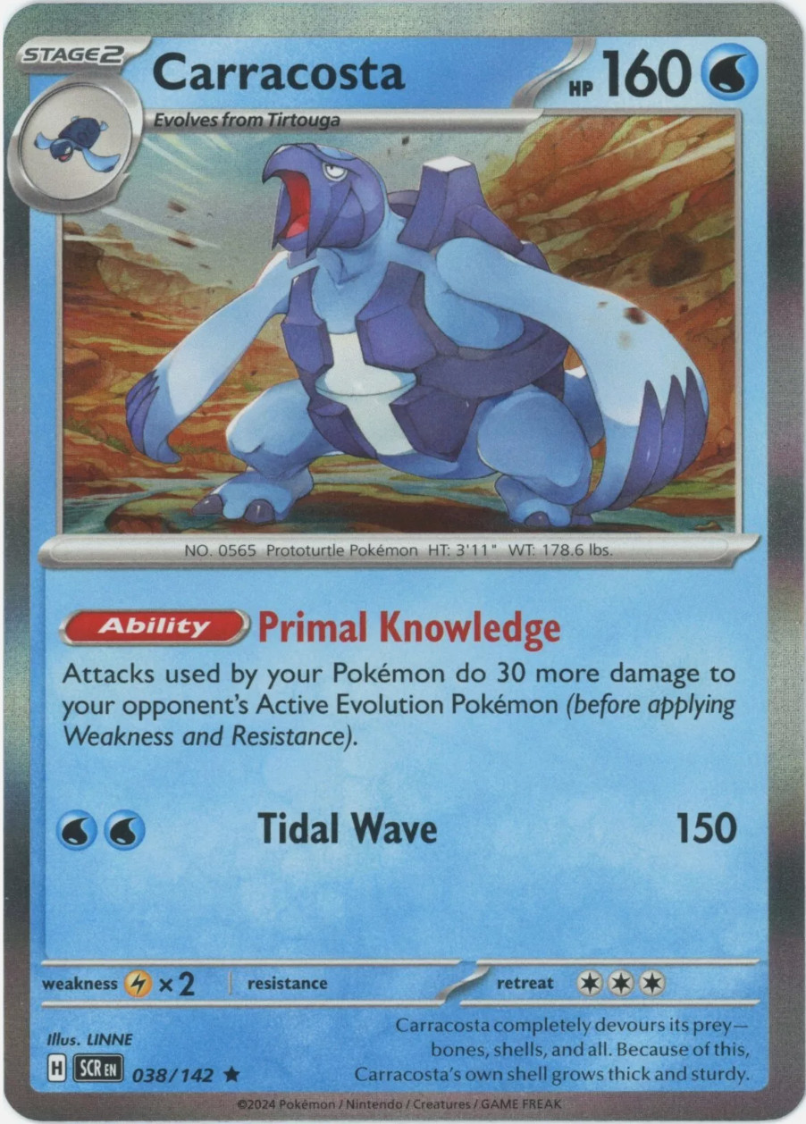 Pokemon - Carracosta - 038/142 - Holo Rare - Stellar Crown - NM/M