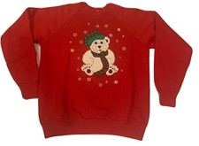 Vintage 1985 Holiday Bear Sweatshirt Made In USA Fruit Of The Loom Large