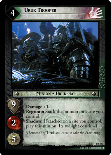 LOTR CCG 1x  Uruk Trooper - 4R199 Damaged The Two Towers