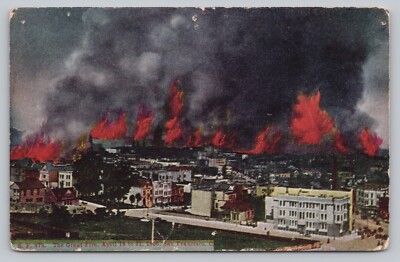 Postcard CA San Francisco Great Fire Terrible Disastrous Blazing Flames B9