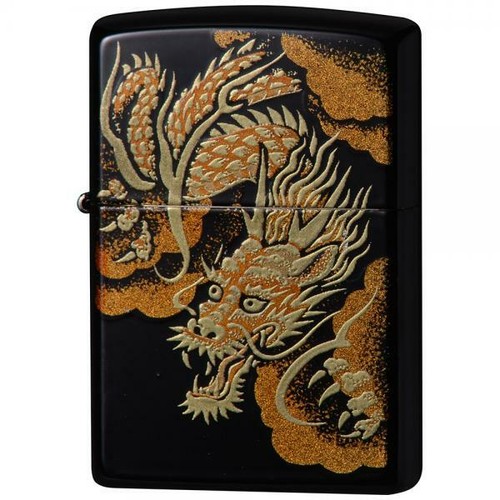 Zippo Real Gold Plating Dragon Japanese Makie Japan Limited Oil Lighter