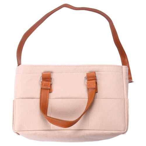 2XFriendly Felt Basket Bag with Customizable Compartments, Leather Handles Q9Q7) - Photo 1/8