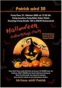 Halloween Party Einladungskarten Erwachsene Kinder Feier Lustig Mit Wunschtext Ebay