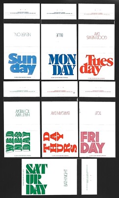 USA Sunday Monday Tuesday Wednesday Thursday Friday Saturday Matchbook Funny