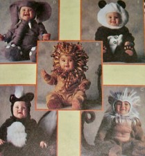 McCalls Pattern 8938 TODDLER COSTUME 1/2 or 1 Skunk Lion Monkey Elephant Panda