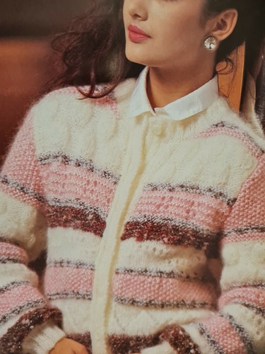 1980s Entrelacs Graphic Bobble Military Dolman Mohair Knitting Pattern Crucci 35 - Picture 9 of 12