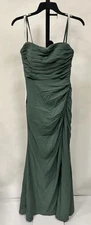 Azazie Bridesmaid Dress - Darria - Eucalyptus - With Removable Straps