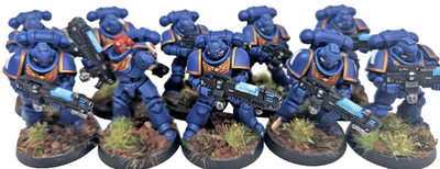 Warhammer 40k Space Marines Hellblasters Squad Ultramarines gut bemalt GW 40k