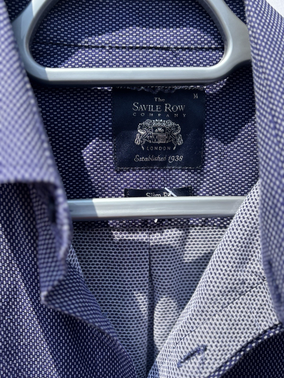 FILA Camicia uomo Saville Row blu navy e bianca manica lunga taglia media buona