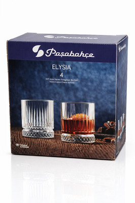 NEU: Paşabahçe ELYSIA Whiskeygläser 4er Set 200ml Glas kurz, Kristalloptik