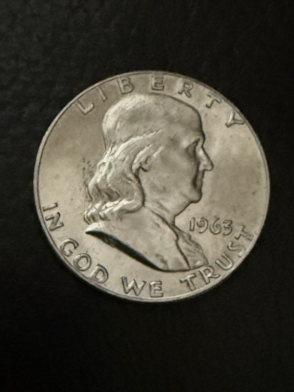 1963 Franklin Silver Half Dollar Nice Bell Lines Last Year Of Design!