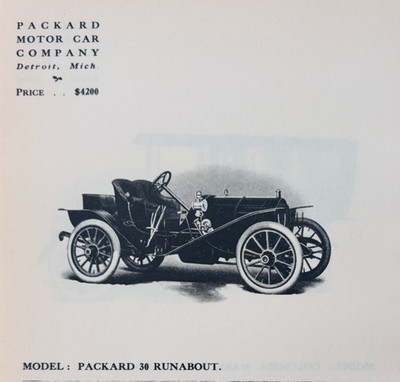 1908 Packard Motors Model 30 Runabout Catalog Advertisement Automobilia F17M2