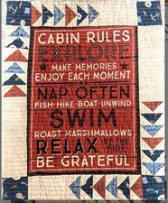 Handmade Cabin Rules Quilt
