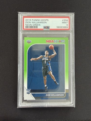 Zion Williamson [Neon Green] #258 2019 Panini Hoops card