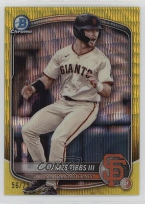 2025 Bowman Chrome Prospects Yellow Wave Refractor 56/75 James Tibbs III 2l4