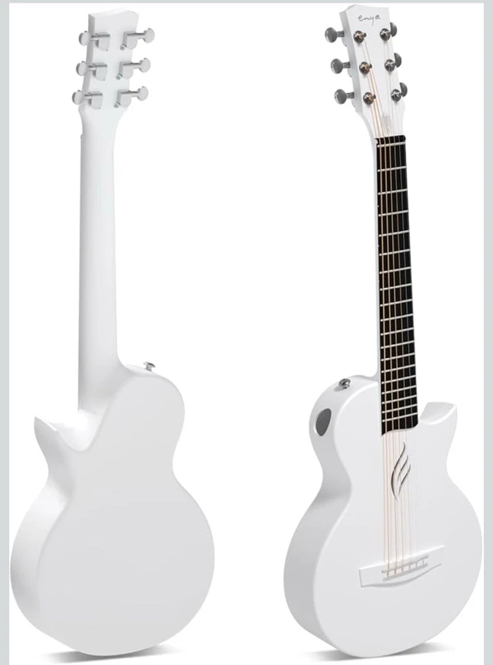 Enya Nova Go Carbon Filber 36” Acoustic Guitar, White /travel Lightweight W/bag - Image 2 of 4