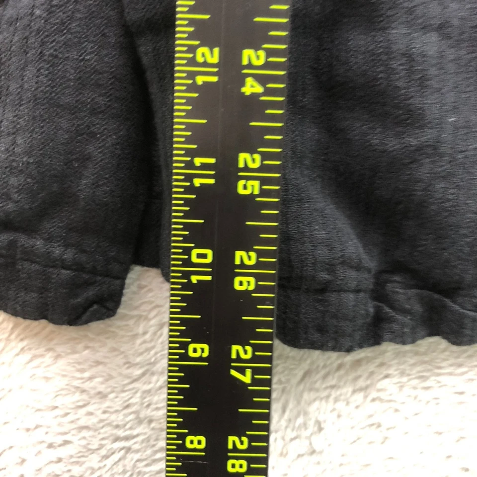 Alfani Mens Shirt Large Short Sleeve Linen Blend Button Up Casual Black Classic - Image 3 of 4