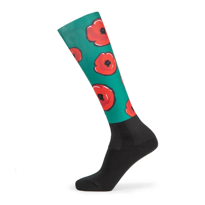 Childs Aubrion Horse Riding Socks Hyde Park - Shires - Poppy - Size 10.5 - 3.5