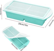 1000ML Silicon Soup Freezer Mould Large 4 Compartment Freezer Container With Lid