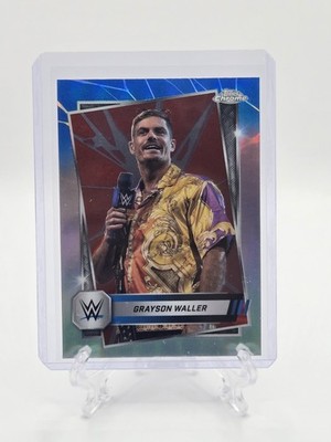 2025 Topps Chrome WWE - Grayson Waller #13 Red & Blue Refractor