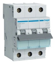 Hager MBN313 Leitungsschutzschalter, Sicherungsautomat, 3-polig, 6kA, B13