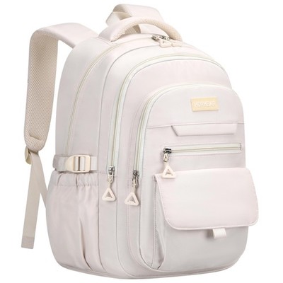School Backpack Girls Aesthetic Women Cute Bookbag Preppy College Beige Bag