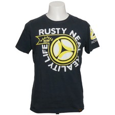 Rusty Neal, T-shirt, Größe: M, Grau, Baumwolle, Print, Herren #e8Q