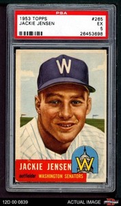 1953 Topps #265 Jackie Jensen Senators PSA 5 - EX