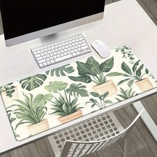 Tropical Leaf Desk Mat: Boho Plant Pattern Mouse Pad for Home Office Decoration