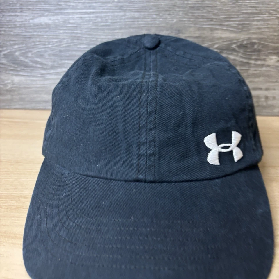 Gorra Under Armour con correa trasera negra para mujer correr correr gimnasio atlético Foto 2 de 4
