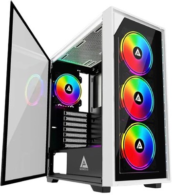 NEW RTX 3050 6GB Gaming PC Desktop i3 12100 8GB 480GB Apevia Genesis-WH I59HI