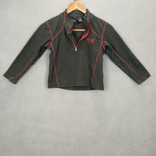 Mountain Hardwear Polartec Jacket Youth XS Black Red Fleece 1/4 Zip Pullover