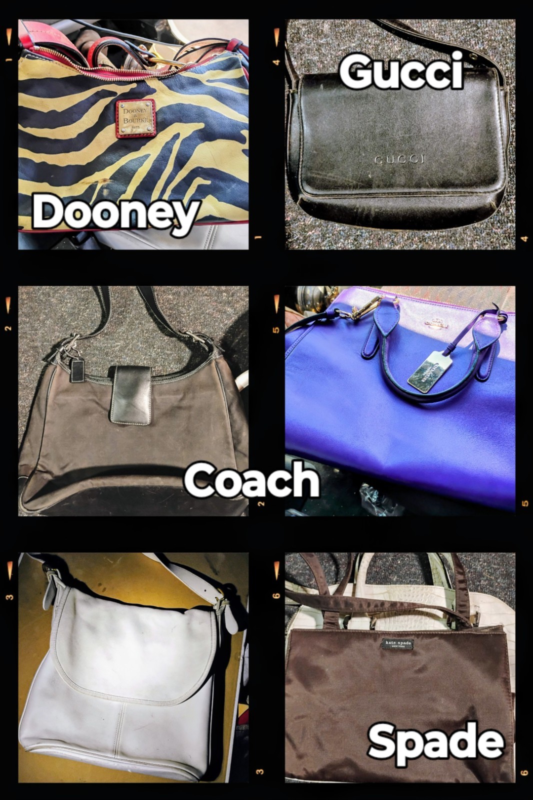 Lot of Luxury Designer Handbags - Gucci Coach Dooney & Spade-image