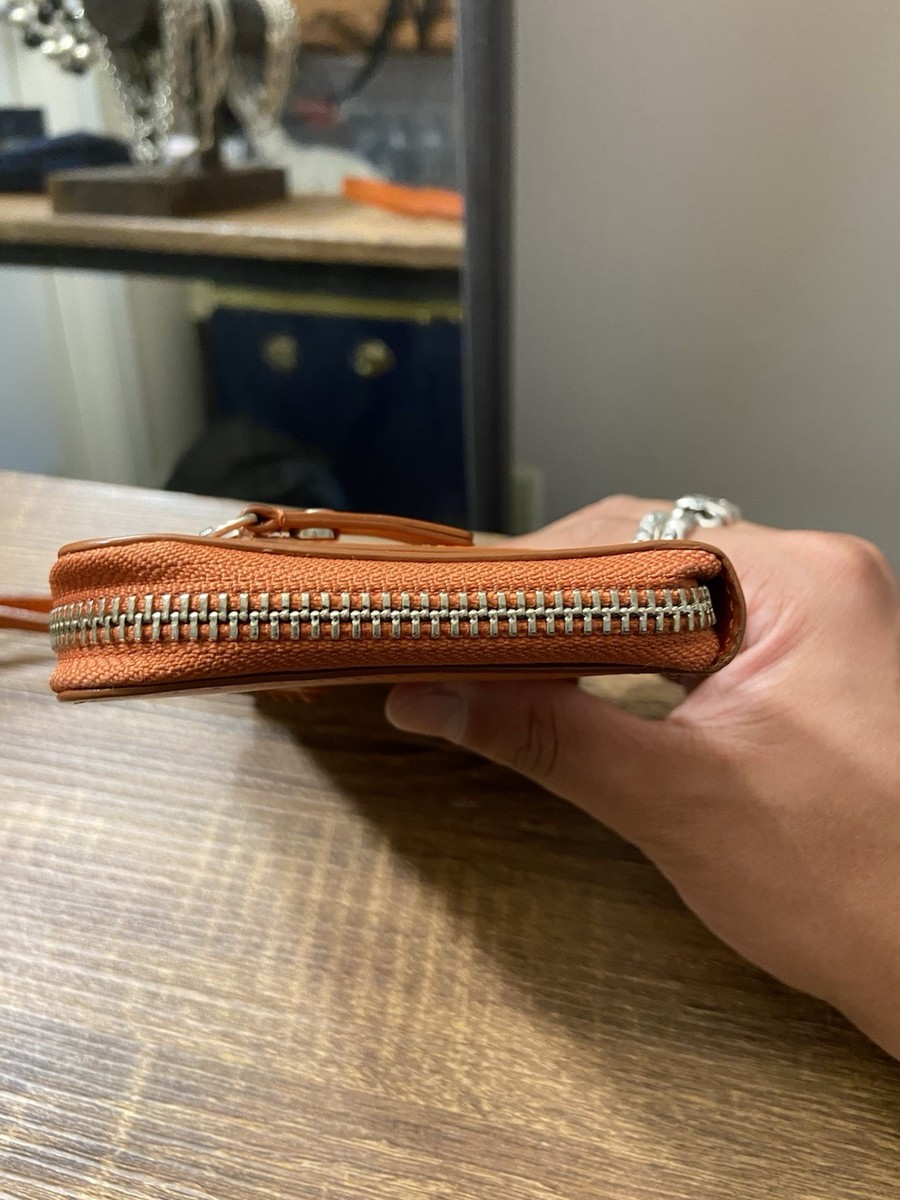Vivienne Westwood Orange Orb Patent Leather Clutch Pouch Wristlet