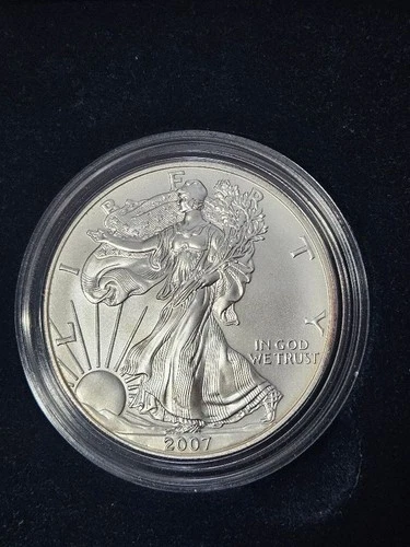 2007 W AMERICAN SILVER EAGLE 1 oz UNCIRCULATED - OGP/US MINT w/BOX AND COA