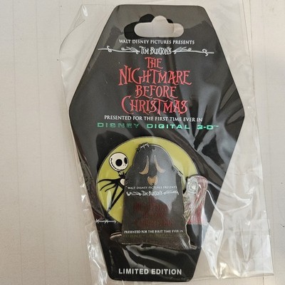 DISNEY DSF NIGHTMARE BEFORE CHRISTMAS 3D JACK & SALLY BEHIND TOMBSTONE LE300 PIN