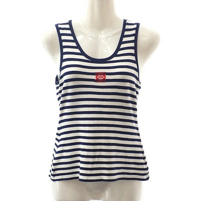 Loewe Anagram Border Tank Top Navy Polyurethane Rayon Women's