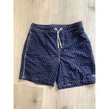 Johnnie-O Boys Navy Blue Pink Palm Tree Print Swim Trunks Board Shorts Size 14