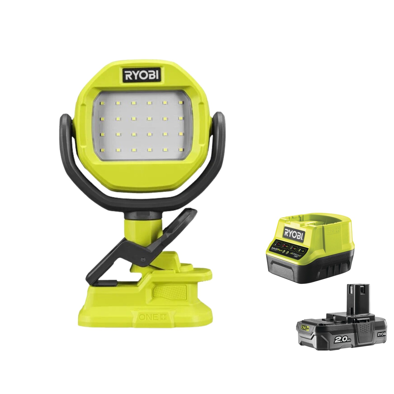 Светодиодная батарея Ryobi RLC18-0 LED-Taschenlampen-Klembatterie 18 В комплект на 100 люмен 20 Ач 39890₽