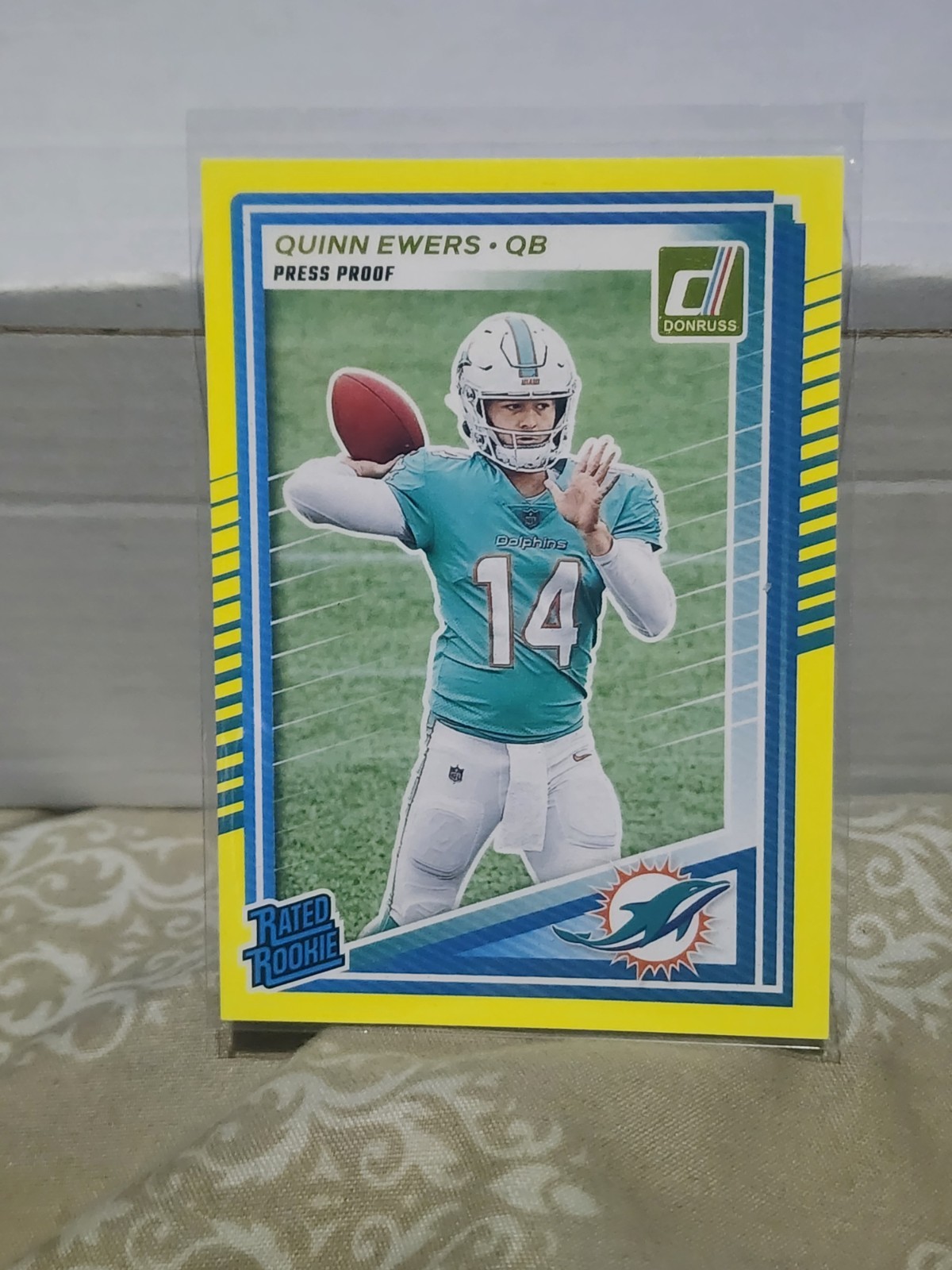2025 Panini Donruss - Rated Rookie Quinn Ewers #342 Press Proof Yellow (RC)