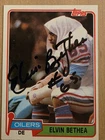 ELVIN BETHEA Houston Oilers Autographed Signed 1981 Topps HOF