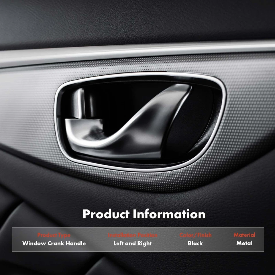 2x Manija de manivela de ventana interior de metal lateral del conductor y del pasajero para Chevy GMC Olds Foto 2 de 4