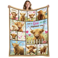 Highland Cow Blanket for Women Men, Soft Cow Blanket Gift for Boys Girls, Bir...