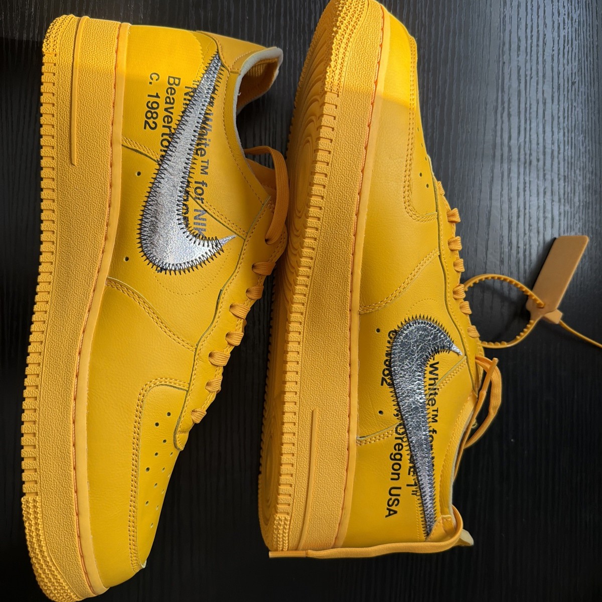 Nike Air Force One 1 Low Off White ICA University Gold Sz 11.5 OG